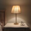 Accent Table Lamp with Fabric Tapered Lampshade Norham