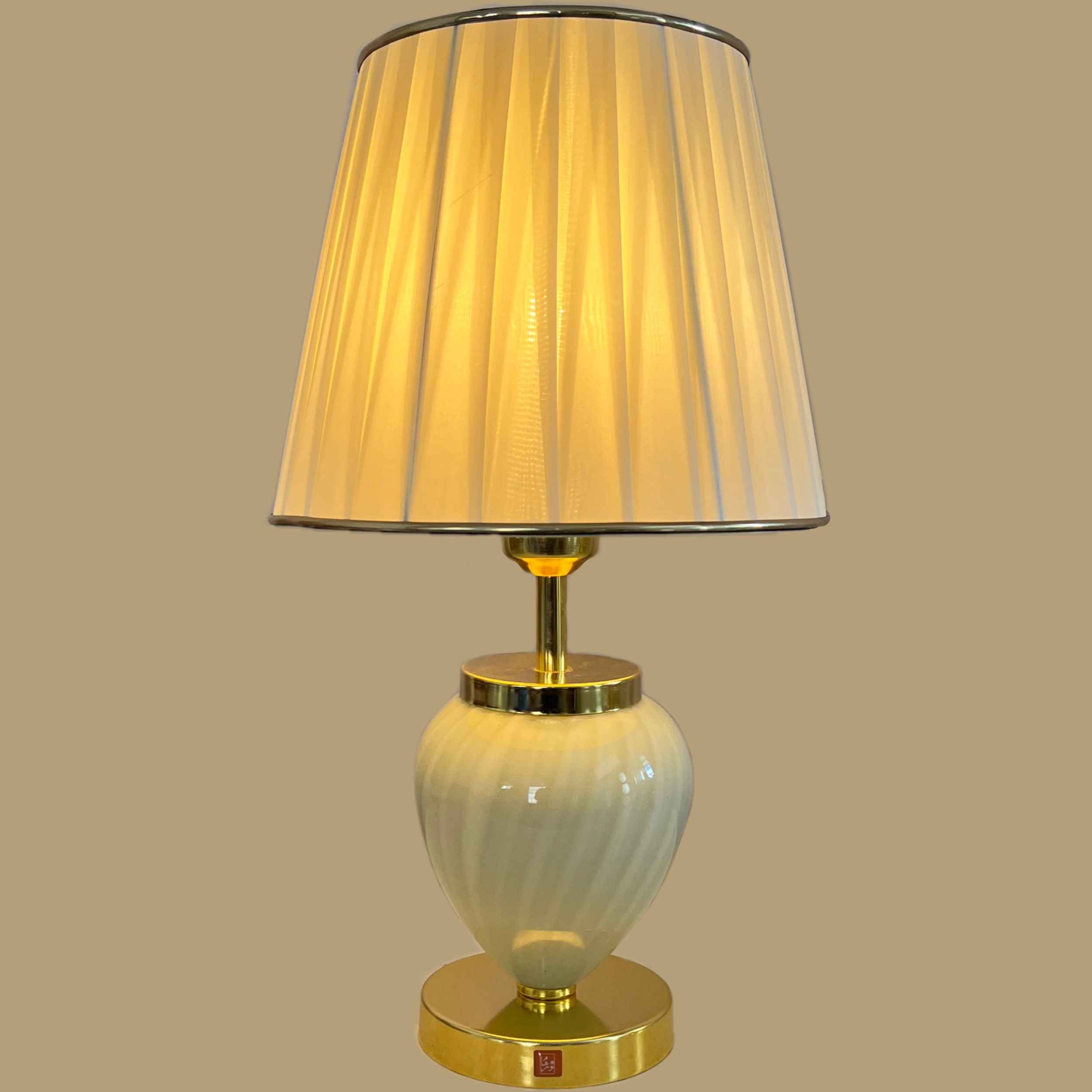 Accent Table Lamp with Fabric Tapered Lampshade Sarina