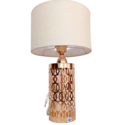 Accent Table Lamp with Fabric Drum Lampshade Laser