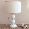 Accent Table Lamp with Fabric Drum Lampshade Orb