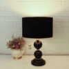 Accent Table Lamp with Fabric Drum Lampshade Orb