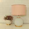 Accent Table Lamp with Fabric Drum Lampshade Orb Aserin