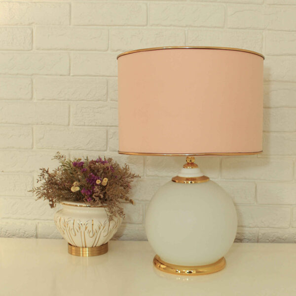 Accent Table Lamp with Fabric Drum Lampshade Orb Aserin