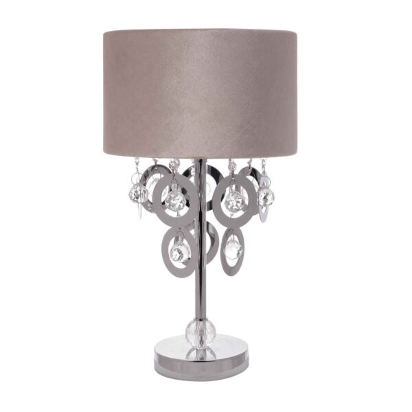 Accent Table Lamp Drum Lampshade With Crystal Ball Rama