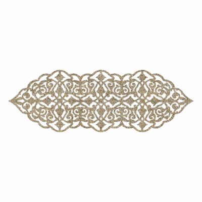 Table Runner Faux Leather Adorned with Elegant Glitter Design