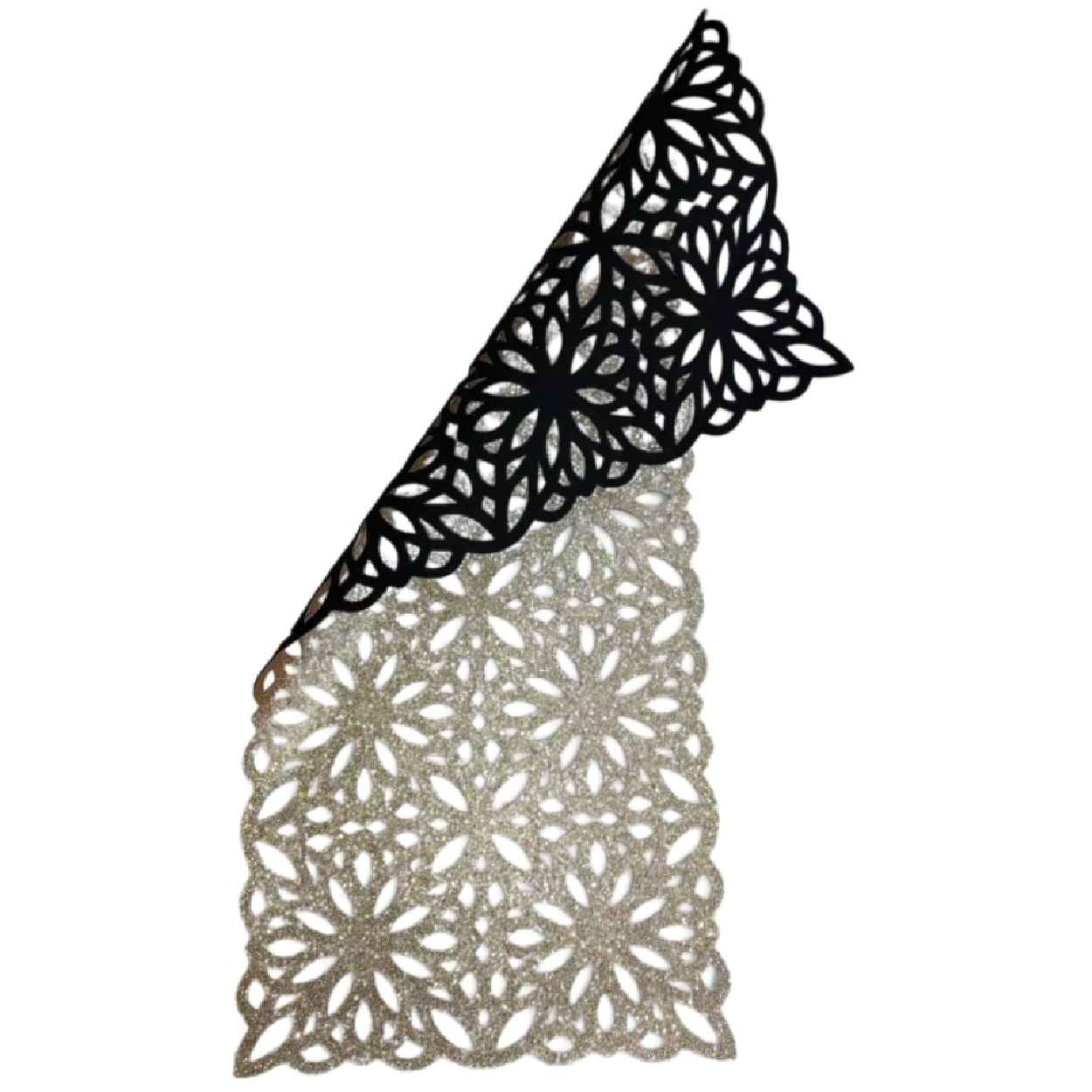 Table Runner Faux Leather with Chic Glitter Design