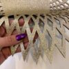 Table Runner Faux Leather with Elegant Glitter Design