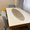 Table Runner Faux Leather with Elegant Glitter Design