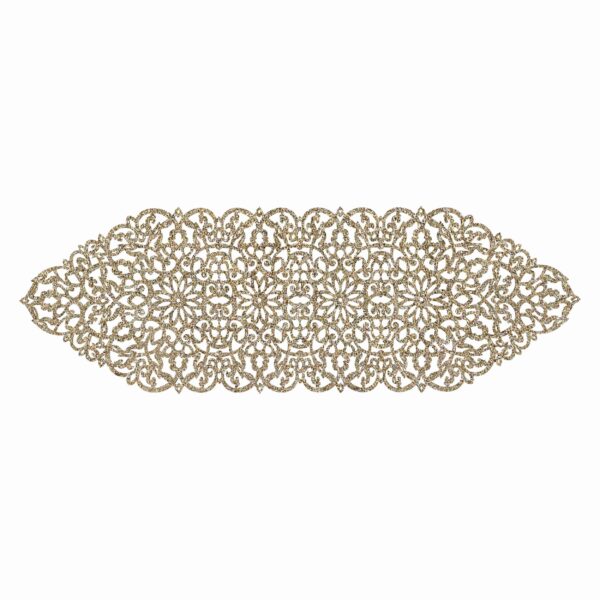 Table Runner Faux Leather with Modern Glitter Design