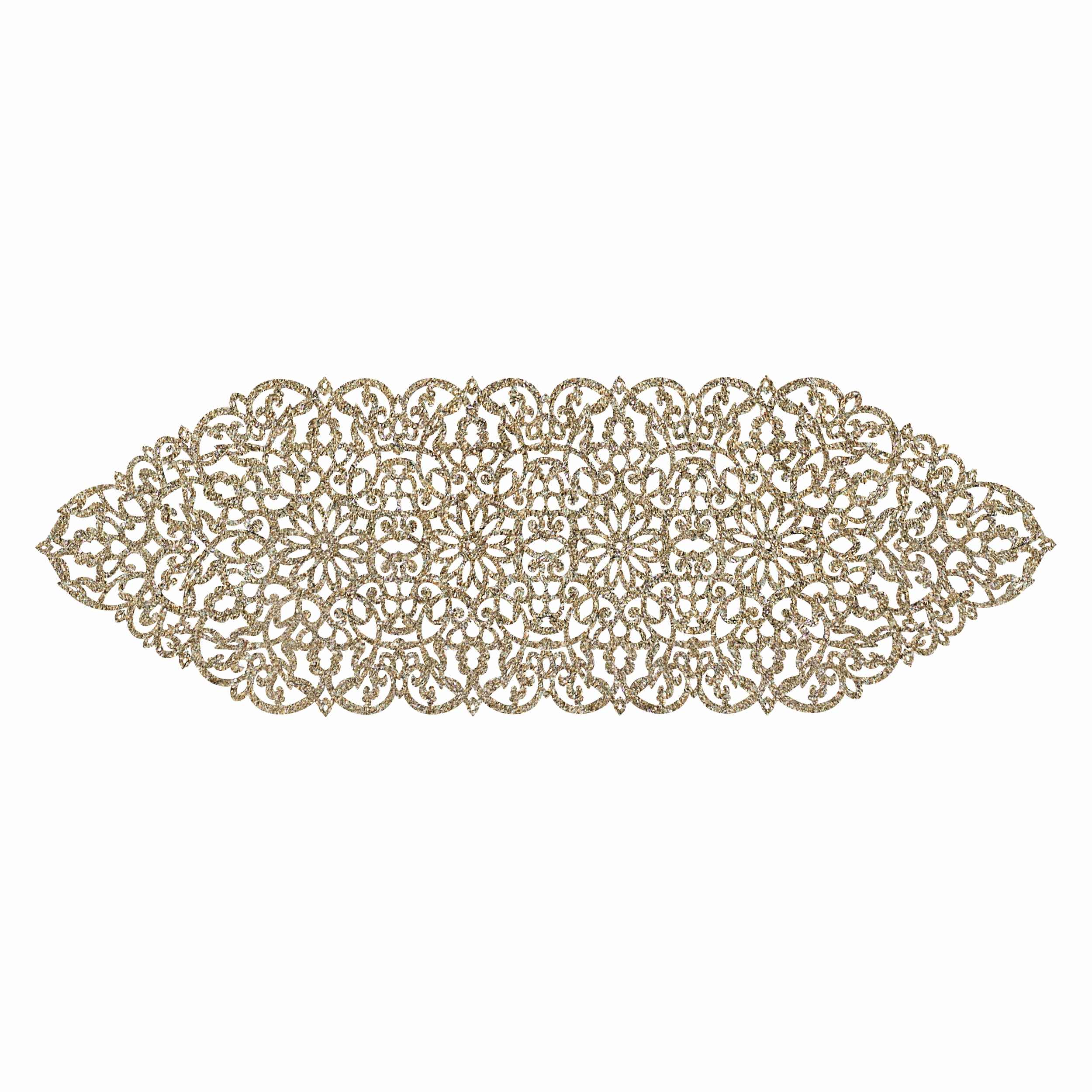 Table Runner Faux Leather with Modern Glitter Design