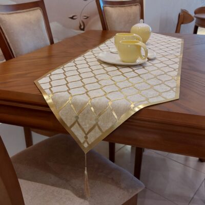Table Runner in Leather & Velvet Ideal for Home Design