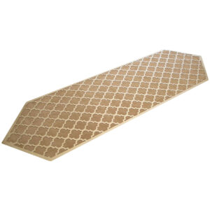 Table Runner in Leather & Velvet Brown Elegance in Diamond Shape