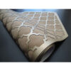 Table Runner in Leather & Velvet Brown Elegance in Diamond Shape
