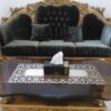 Table Runner with Chic Rectangular Glitter Faux Leather Elegance
