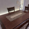Table Runner with Chic Rectangular Glitter Faux Leather Elegance