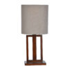 Accent Wooden Table Lamp With Velvet Lampshade Tabandeh
