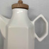 White Ceramic Oil Dispenser Bottle Dishwasher-Safe with Lid