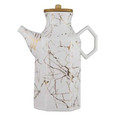 White Ceramic Oil Dispenser Bottle Practical for Everyday Cooking