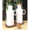 White Ceramic Oil Dispenser Bottle for Home and Restaurant Kitchens