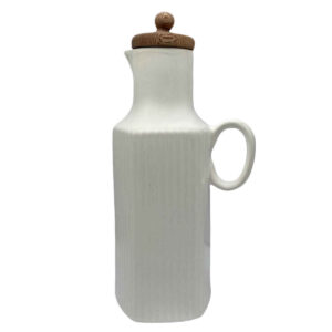 White Ceramic Oil Dispenser Bottle for Home and Restaurant Kitchens