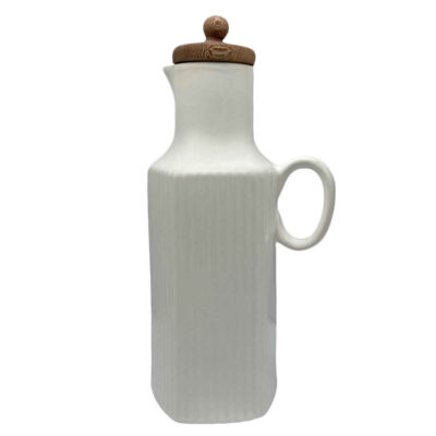 White Ceramic Oil Dispenser Bottle for Home and Restaurant Kitchens