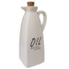 White Ceramic Oil Dispenser Bottle with Lid for All Needs