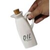 White Ceramic Oil Dispenser Bottle with Lid for All Needs