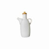 White Ceramic Oil Dispenser Dishwasher Safe Bottle with Lid