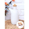 White Ceramic Oil Dispenser Dishwasher Safe Bottle with Lid