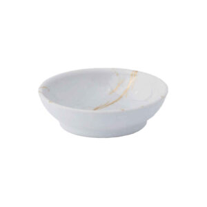 White Melamine Dessert Bowl Set Round Marble Design (x6)