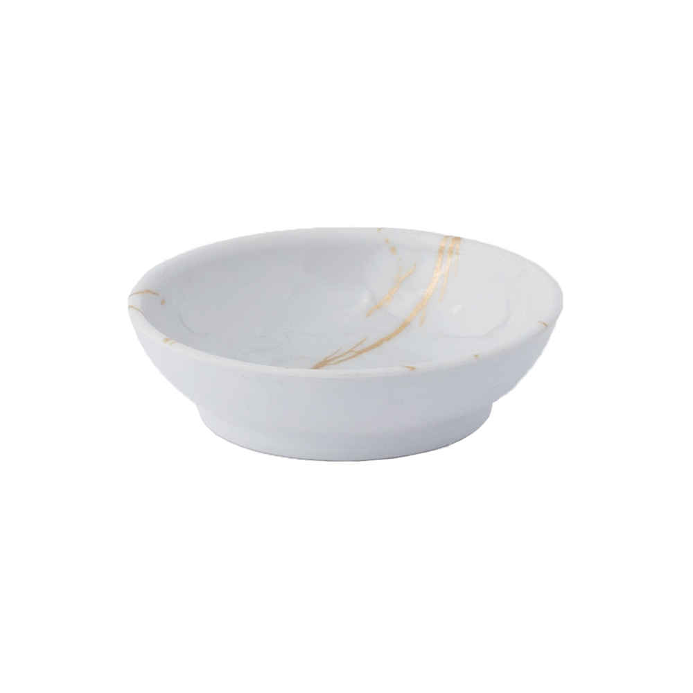 Round Melamine Dinnerware Bowls with Marble Design (Set of 6)