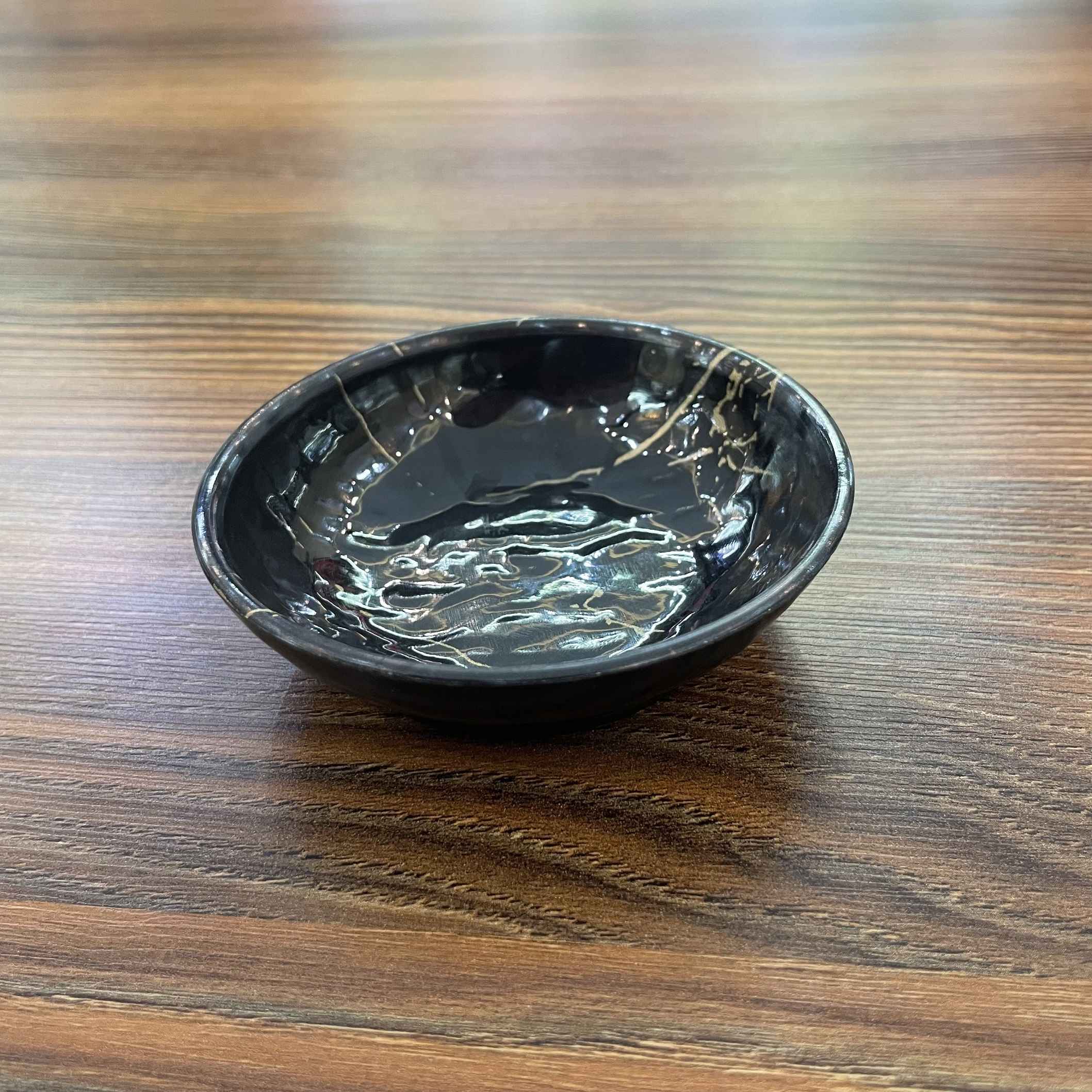 Round Melamine Dinnerware Bowls with Marble Design (Set of 6)