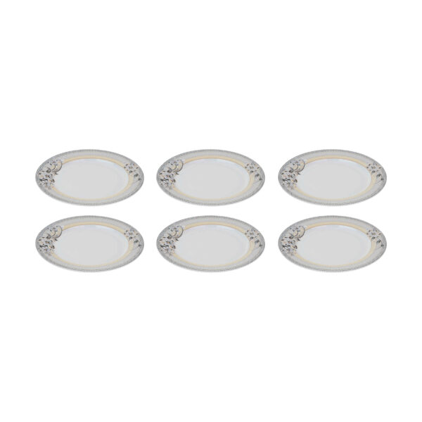 White Melamine Plate Set, Break-Resistant for Everyday Use, Pack of 6