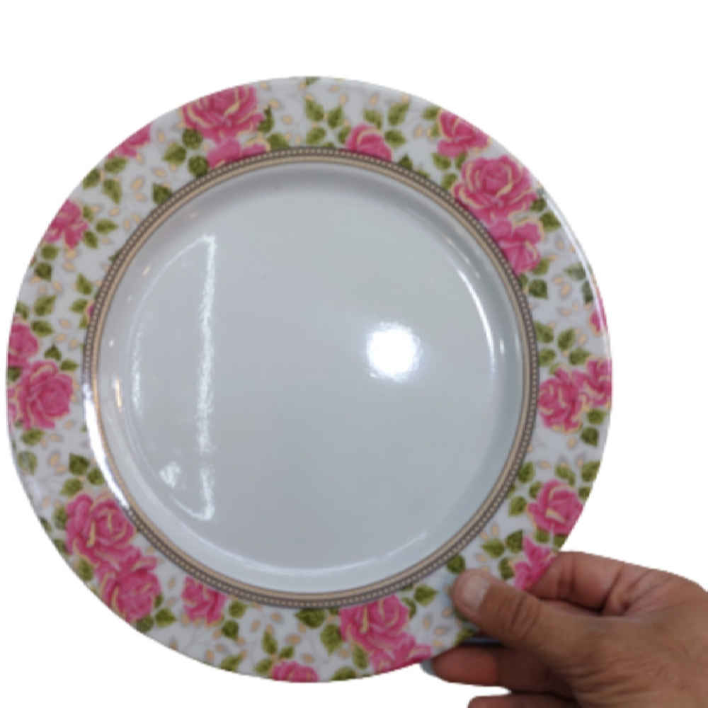 Melamine Dinnerware Plate Set for Everyday Use – Lightweight (Pack of 6)