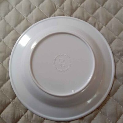 White Melamine Plate Set, Microwave Safe Floral Design