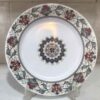 White Melamine Plate Set, Microwave Safe, Intricate Floral Design