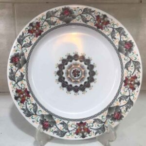 White Melamine Plate Set Microwave Safe Intricate Floral Design