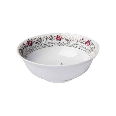 White Melamine Dinnerware Bowl Set, Dishwasher Safe – Model Hani (Set of 6)