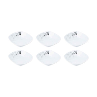 White Melamine Dinnerware Bowl Set, Dishwasher Safe – Model Kasra (Set of 6)