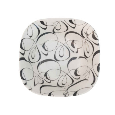 White Melamine Dinnerware Bowl Set, Square Shape – Model Ghasedak (Set of 6)