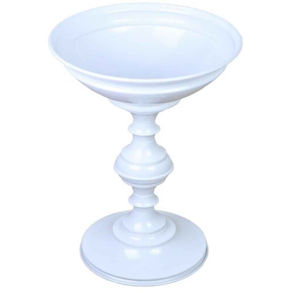 White Metal Display Bowl Floor Stand for Nuts and Spices