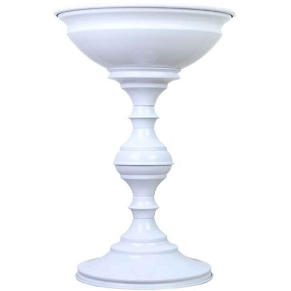 White Metal Display Bowl Floor Stand for Nuts and Spices