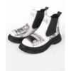 Graffiti Print Chelsea Boots – Synthetic Leather for Women