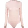 Pink Bodysuit With Thumbhole for Women Raha