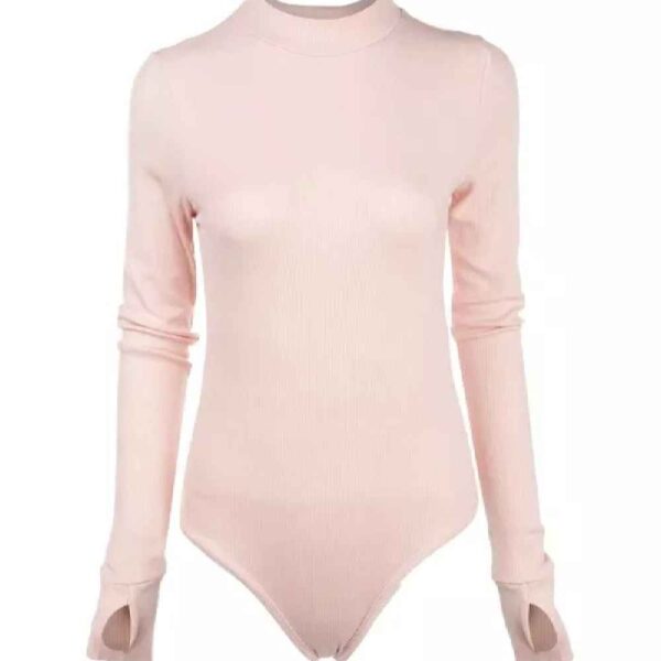 Pink Bodysuit With Thumbhole for Women Raha
