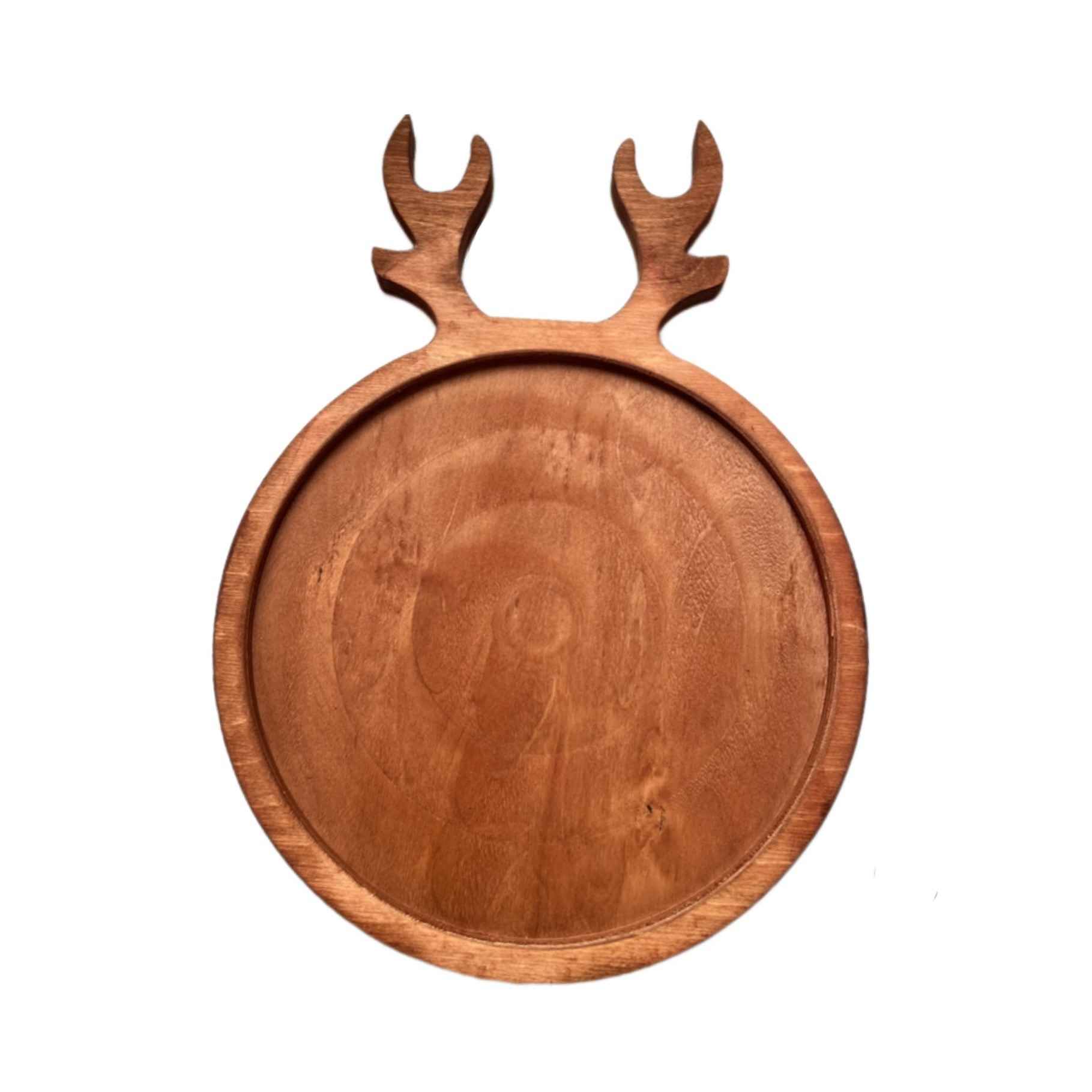 Wooden Serving Tray Deer Antlers Design Model Venus