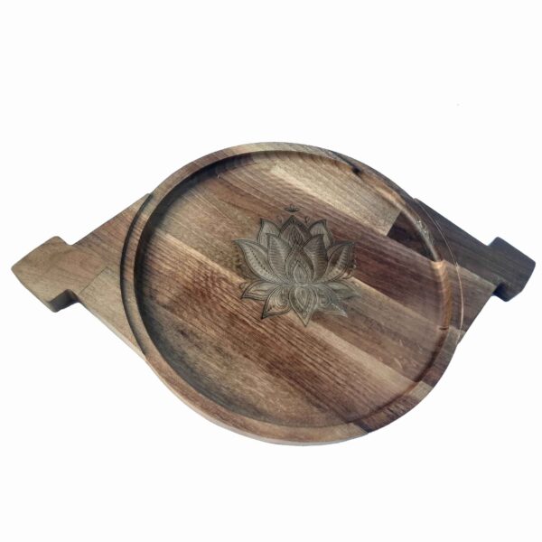 Flower Design Tray with Handle & Base – Model Golnaz