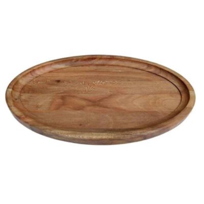 Oval-Shaped Rustic Tray – Wooden Serving Tray Model Simple