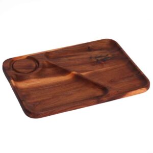 Wooden Serving Tray Three-Section Model Snacks