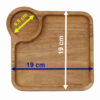 Wooden Serving Tray Two-Section With Cup Holder Model Square